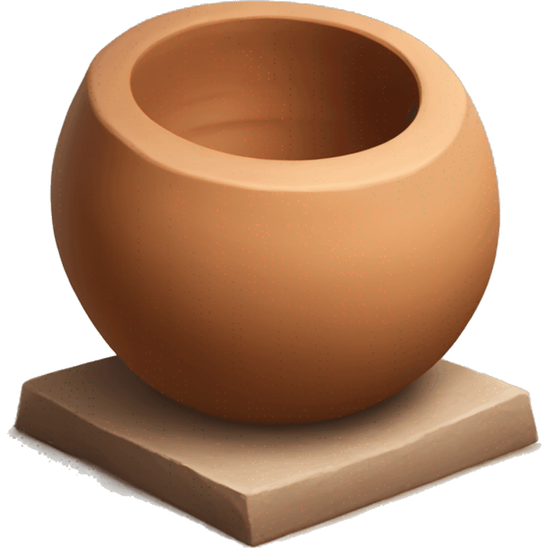 a ball of clay placed on the pottery wheel in preperation for throwing pottery on the wheel emoji