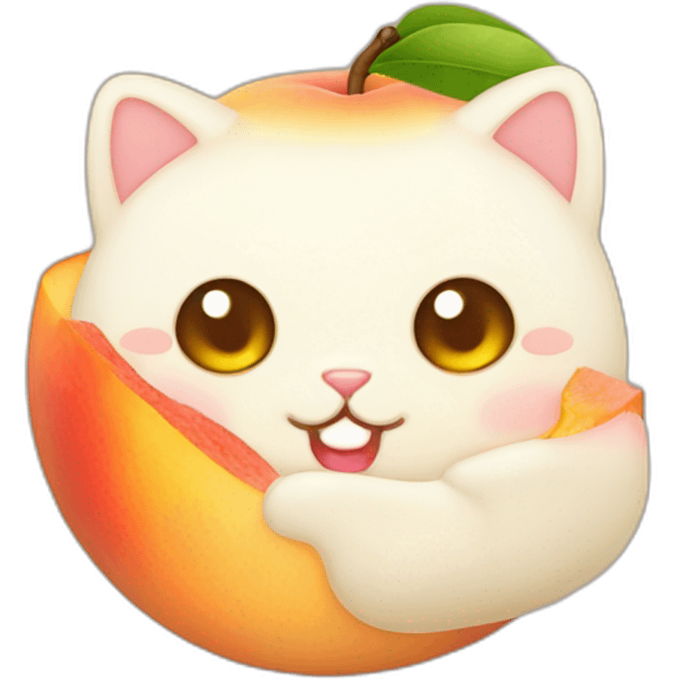 peach rice cake mochi cat emoji