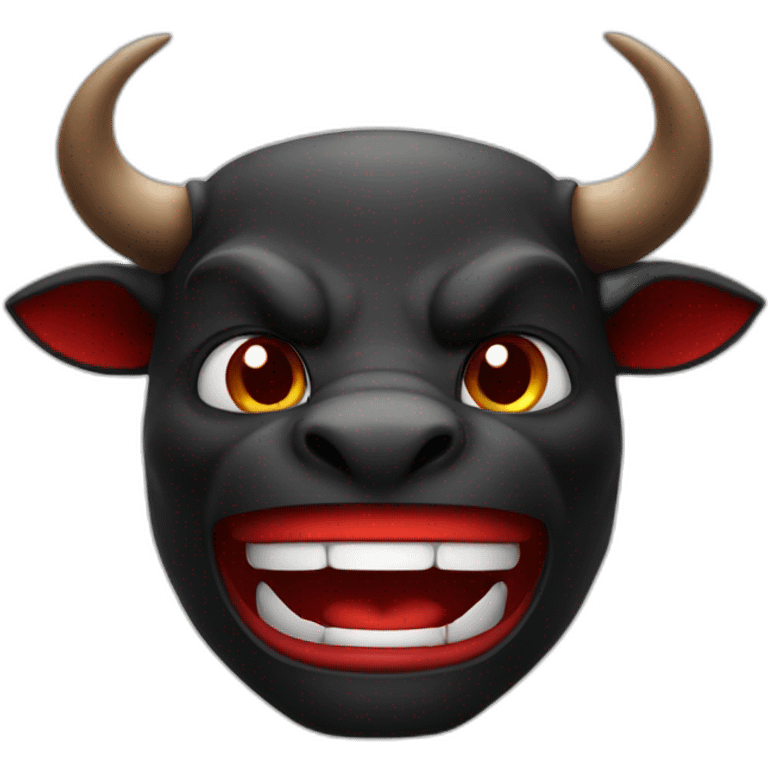 The black and red Minotaur smile  emoji