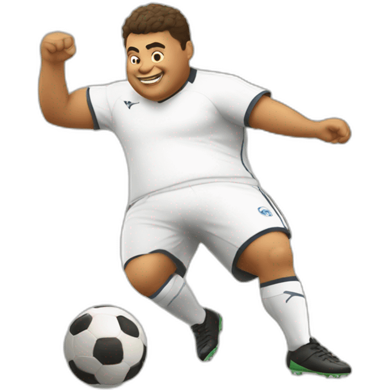 fat soccer player kicking emoji