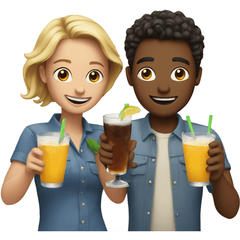 friends enjoying drinks together emoji