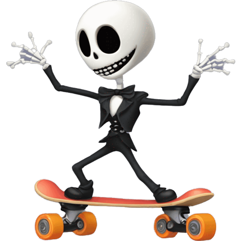 Jack skeleton roller skating emoji