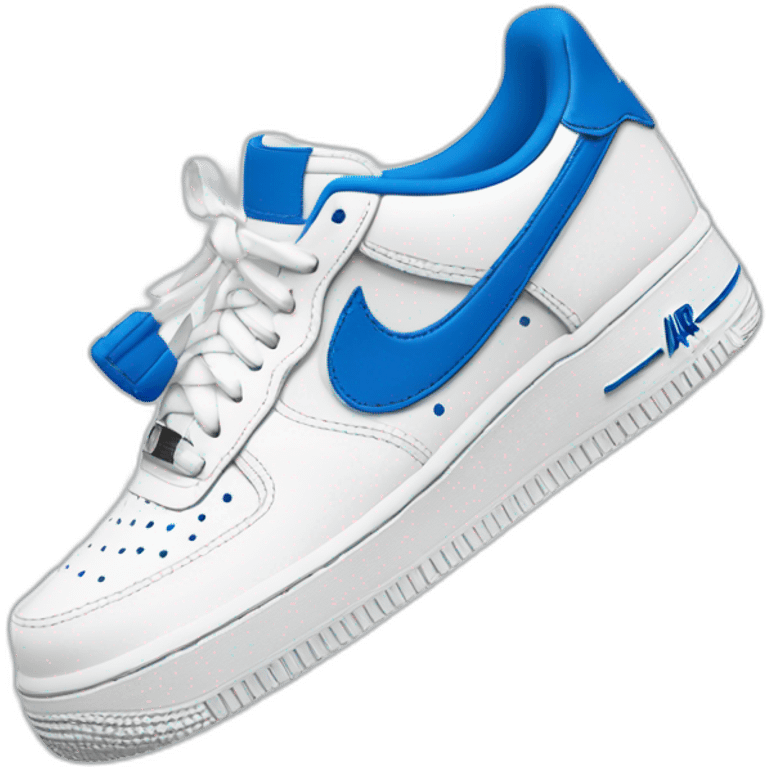 Air force 1 blanche et bleu vu de côté emoji