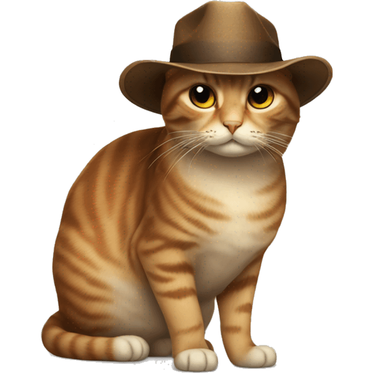 Cat with ten gallon hat emoji