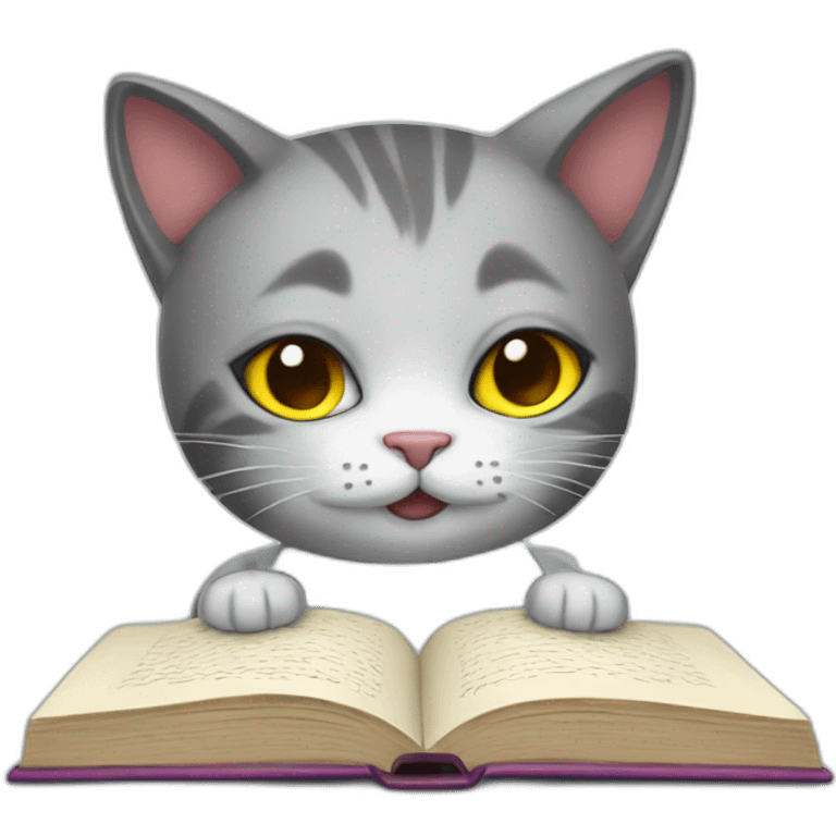 The cat is writing a book emoji