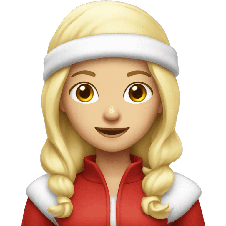 White blond girl as santa claus With hat  emoji