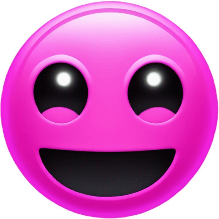 Neon pink Pac-Man ghost emoji