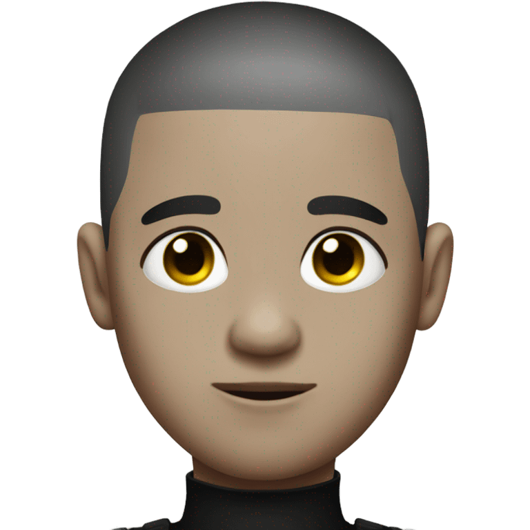 Cute face goth boy with buzzcut emoji