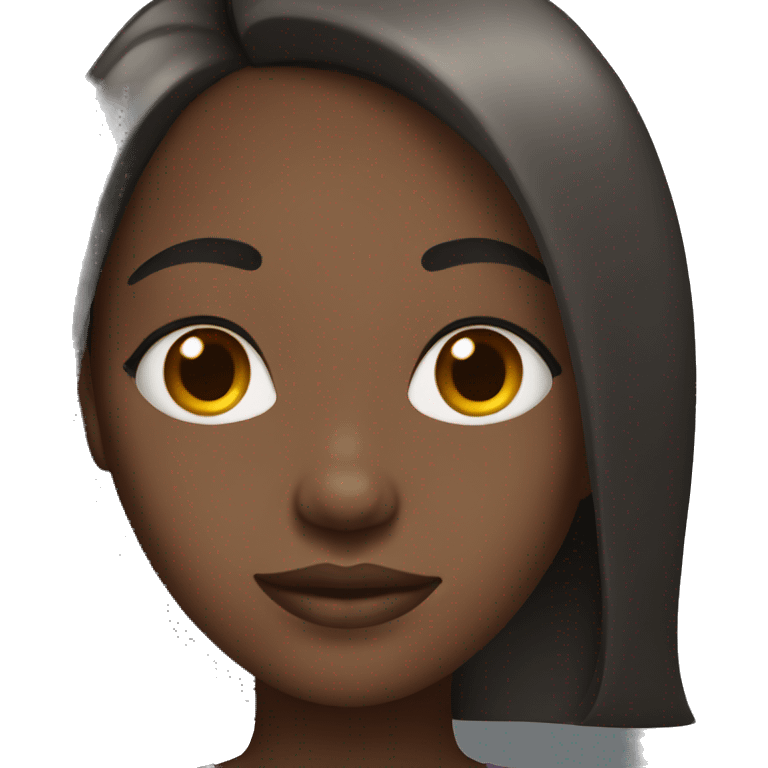 Black girl with straight hair emoji