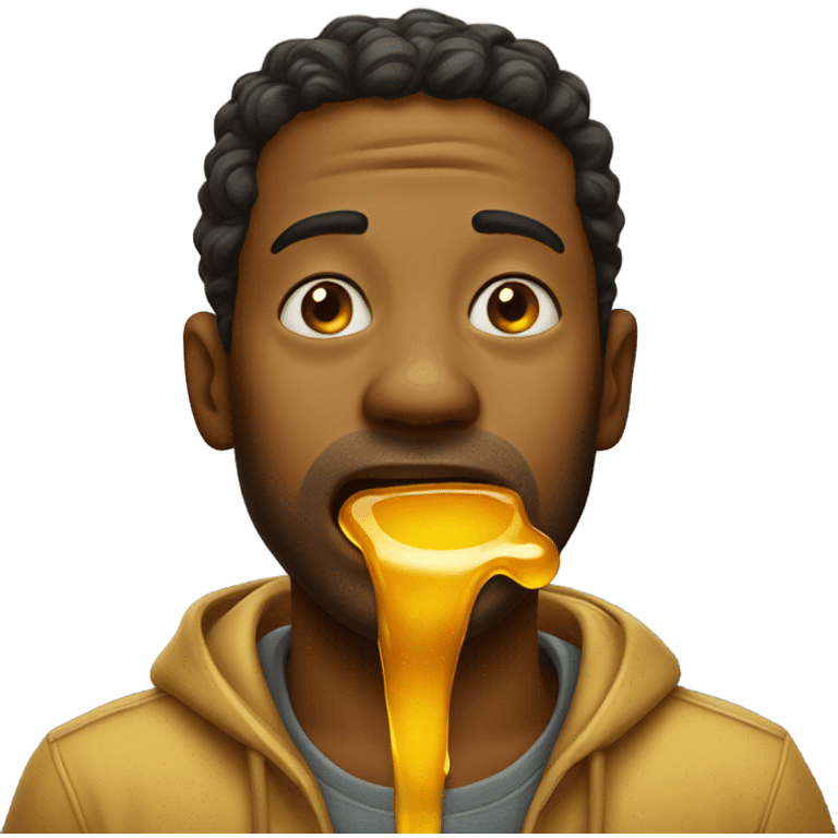 man with honey dripping from his mouth  emoji