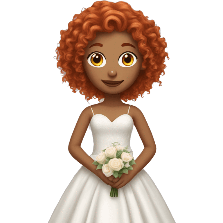 Red curly haired girl in a wedding dress  emoji