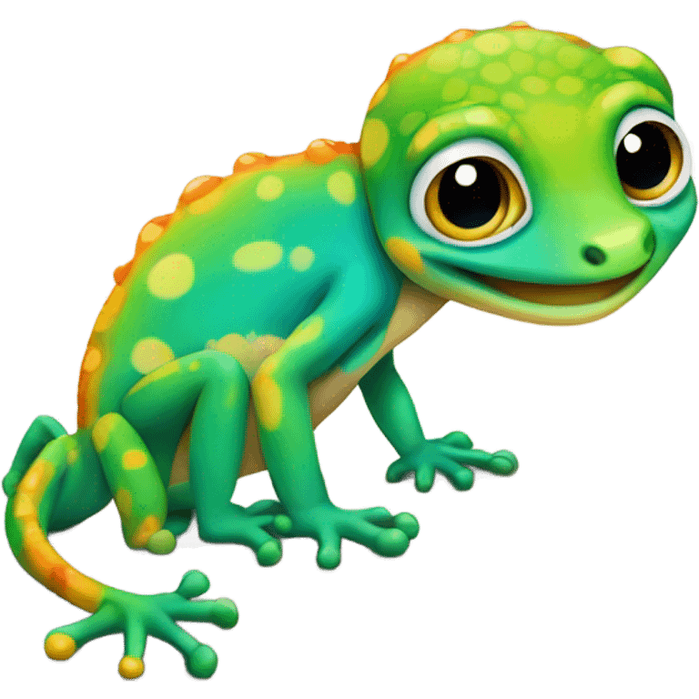 Cute gecko from frozen emoji