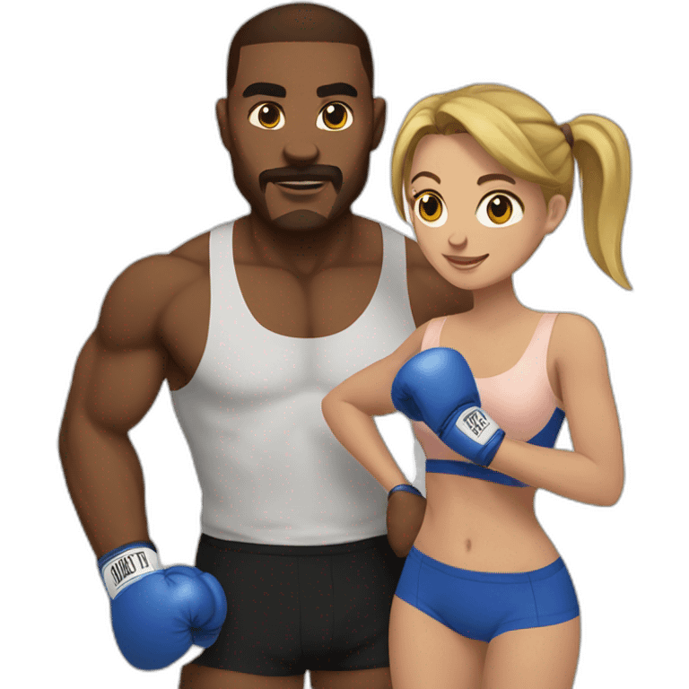 Boxer with his girlfriend emoji