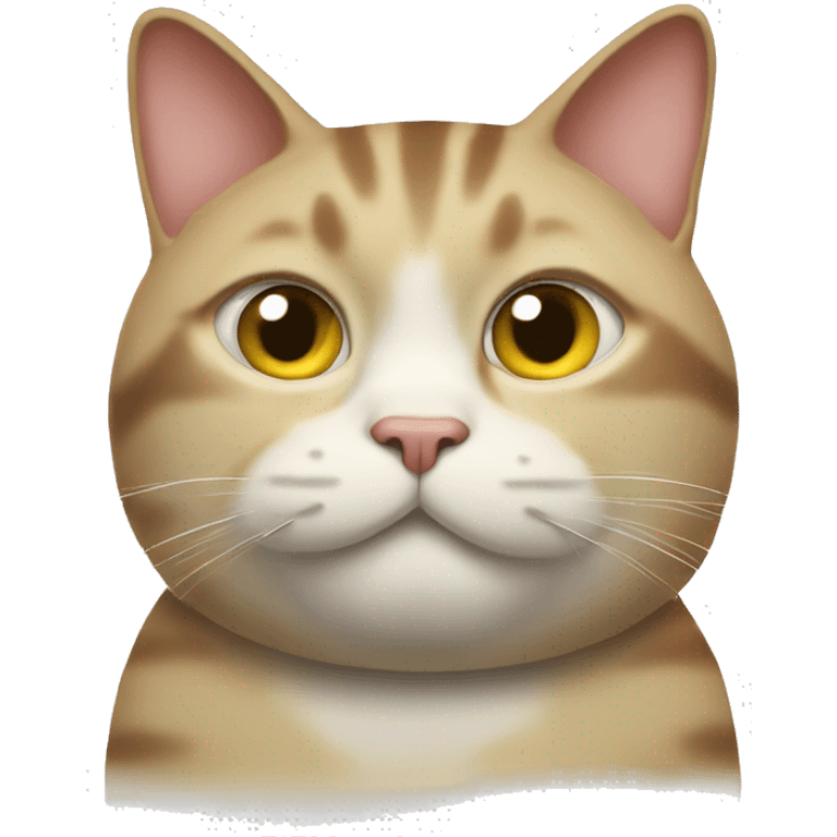 Fat cat with butter on whiskers  emoji