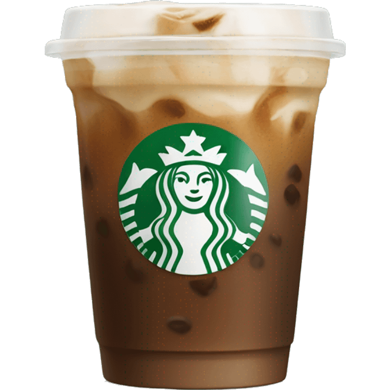 Starbuck ice coffee with ice cubes emoji