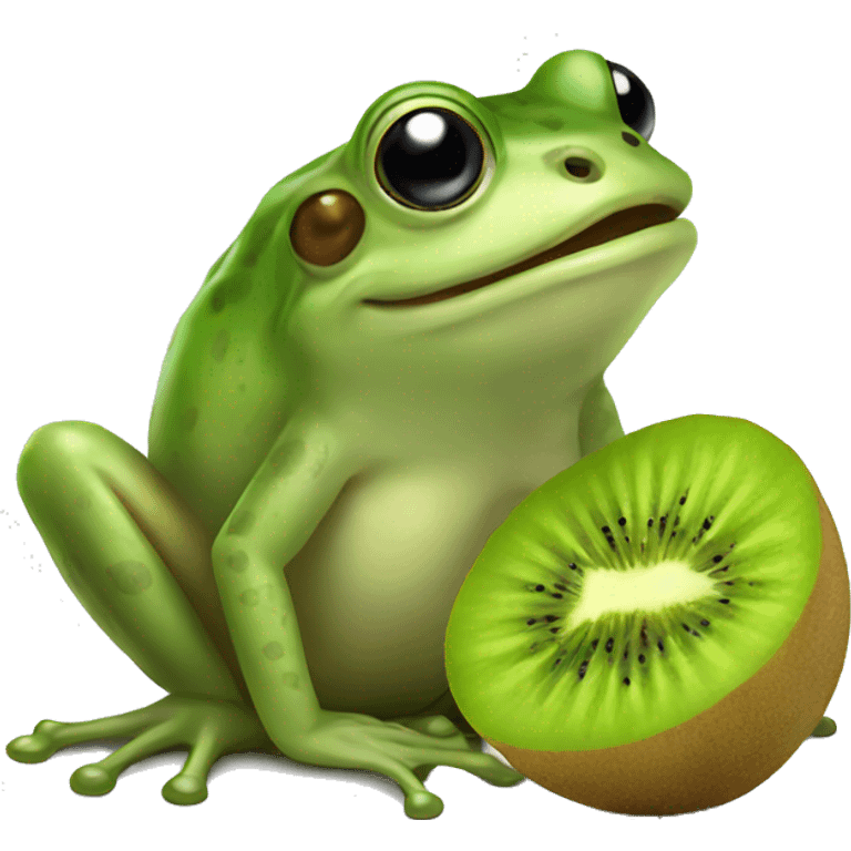 frog eating kiwi emoji