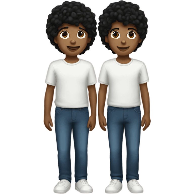 Twin boys with black hair emoji