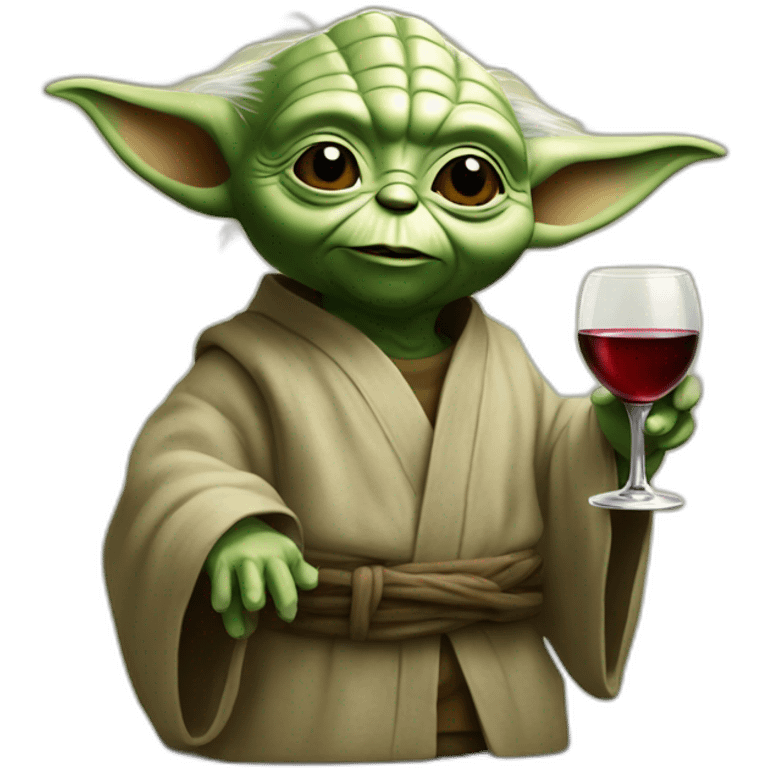 Yoda qui boit du vin emoji