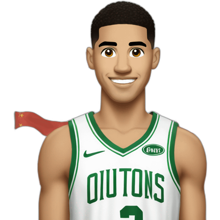 jayson tatum with a chinese flag emoji