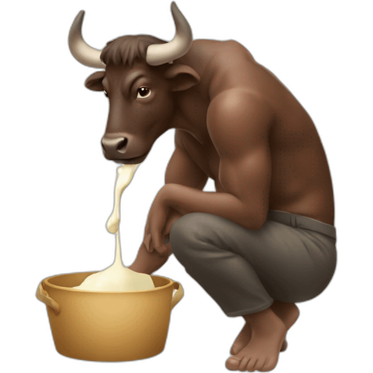 man milking buffalo emoji