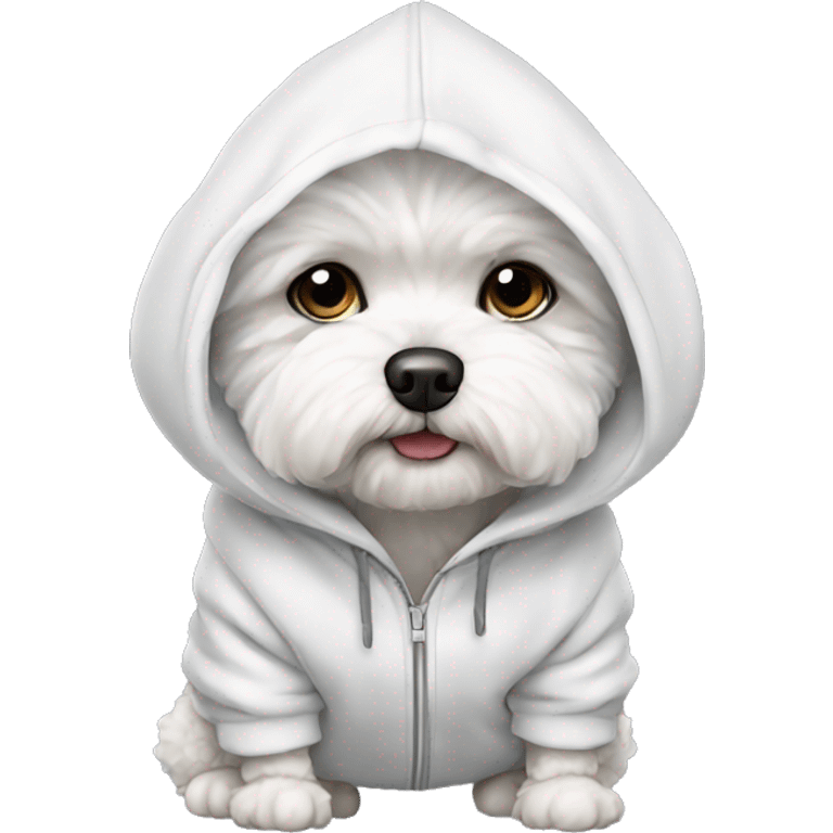 bichon dog wearing hoodie emoji