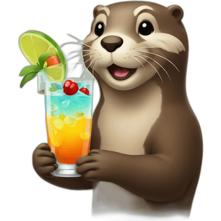 Otter with cocktails emoji