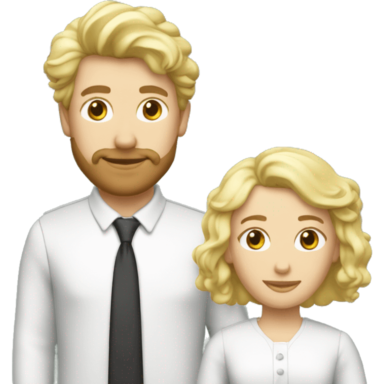 Paar blond und rothaarig mit weißen Pudel emoji