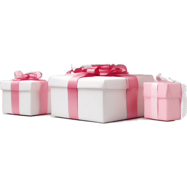 Light pink Christmas gifts under a white Christmas tree  emoji