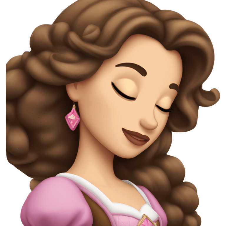 Sleeping brunette beauty princess Disney emoji