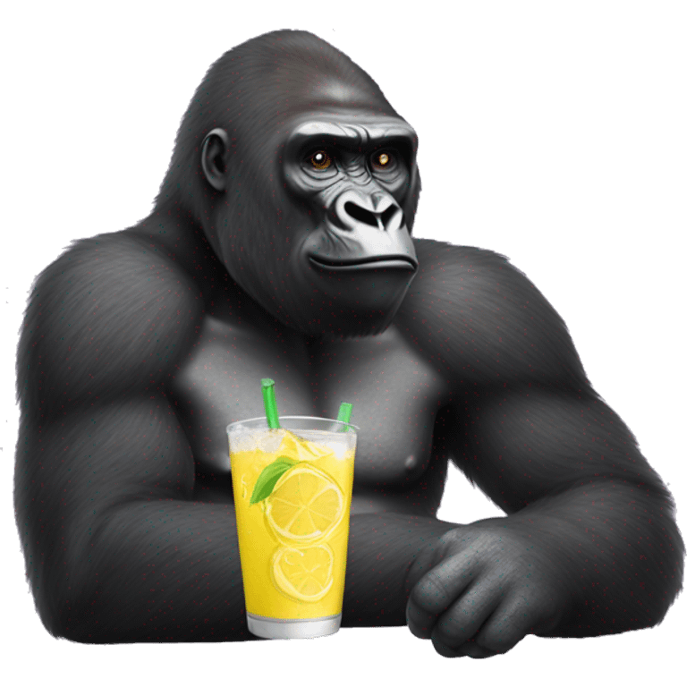 Gorilla drinking lemon soda emoji