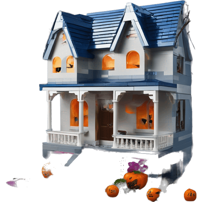 Lego barbie’s run-down frightening dangerous ghost-ridden haunted dream house nightmare scenario moon emoji