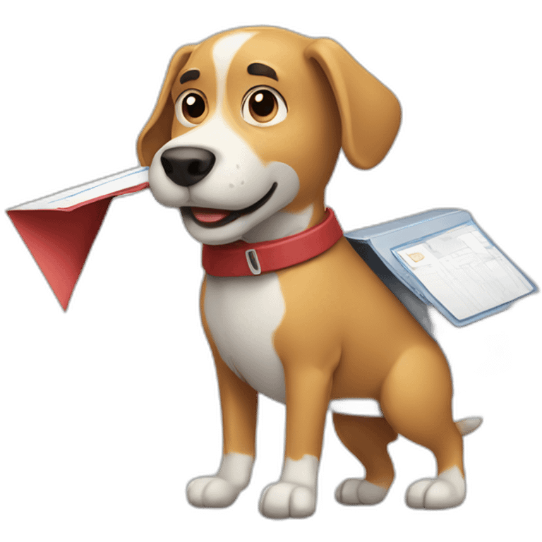 dog carrying mail emoji