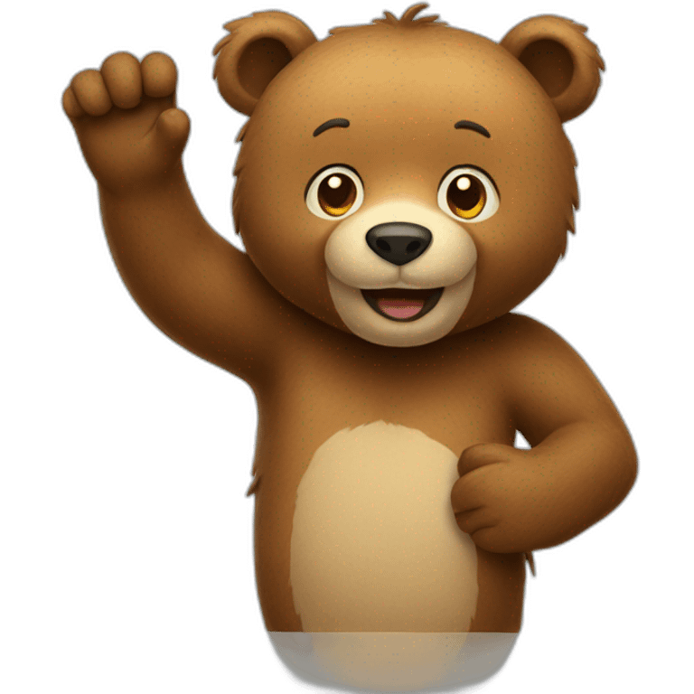 bear waving hand emoji