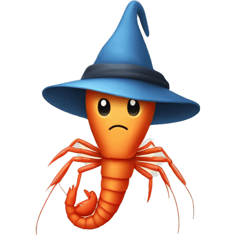 Shrimp wearing hat emoji