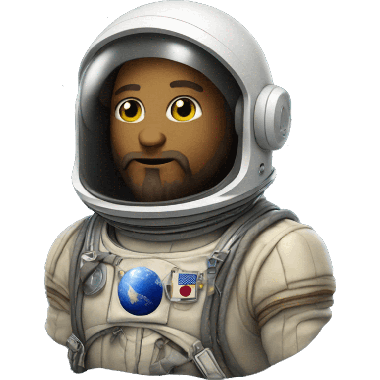 leonardo da vinci with astronaut helmet emoji