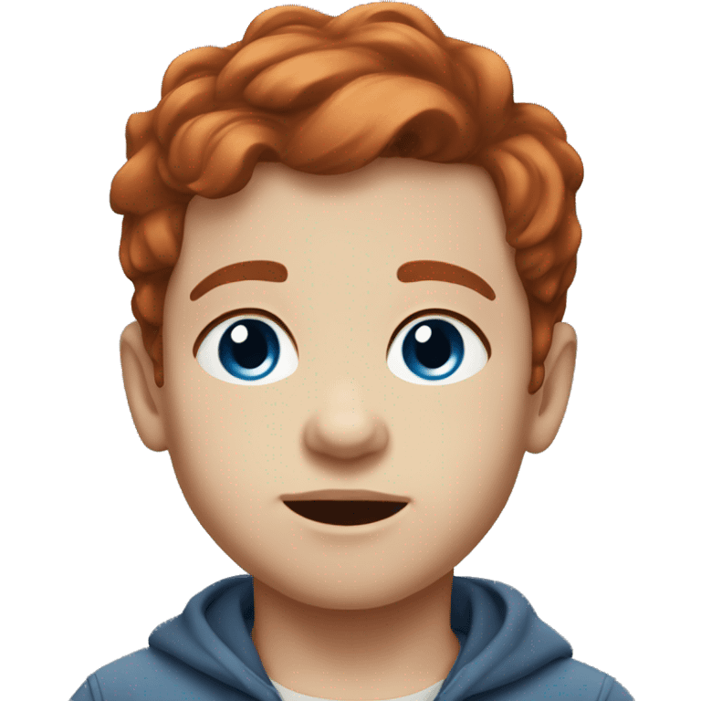 Boy toddler auburn hair blue eyes emoji