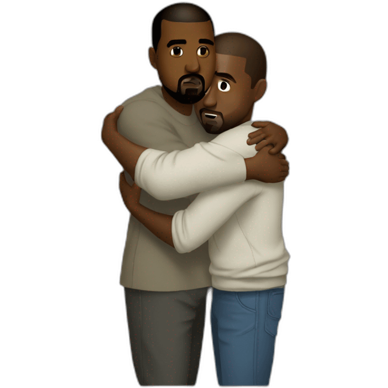 kanye west hugging kanye west emoji