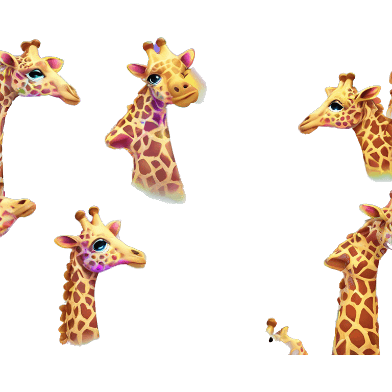 lisa frank rainbow giraffe emoji