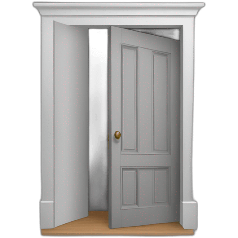 open door wood color gray perpective emoji