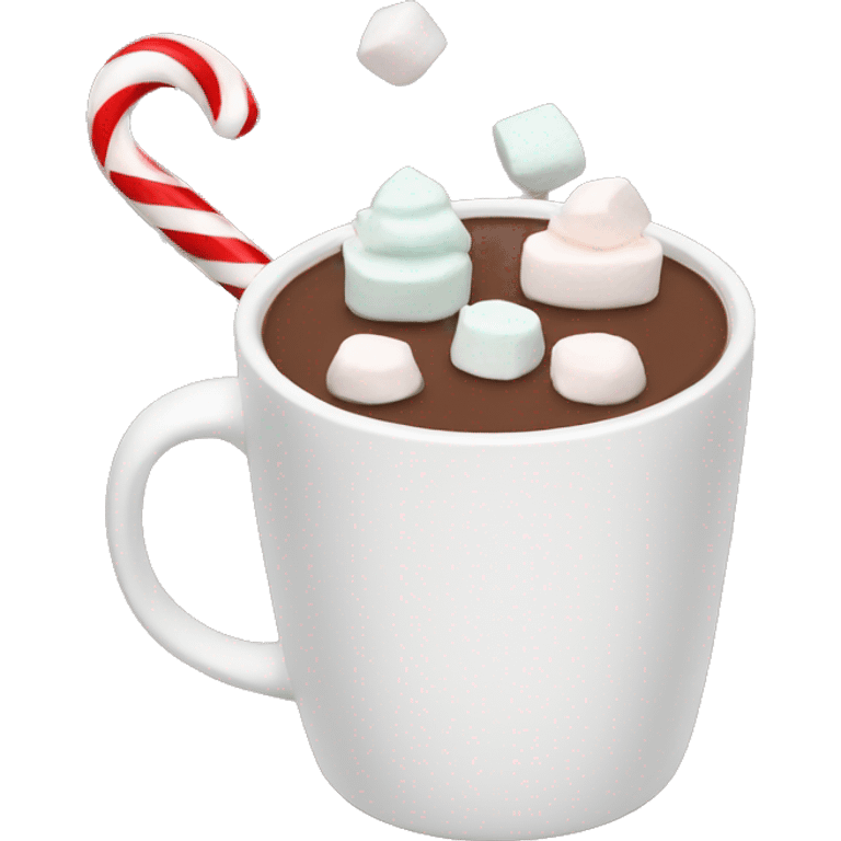 A Christmas mug with hot chocolate and marshmallows  emoji