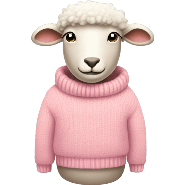 light pink sheep with a sweater  emoji