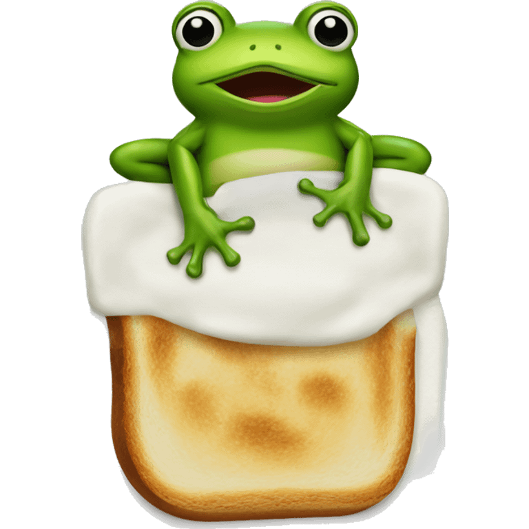 toast with a frog on it emoji