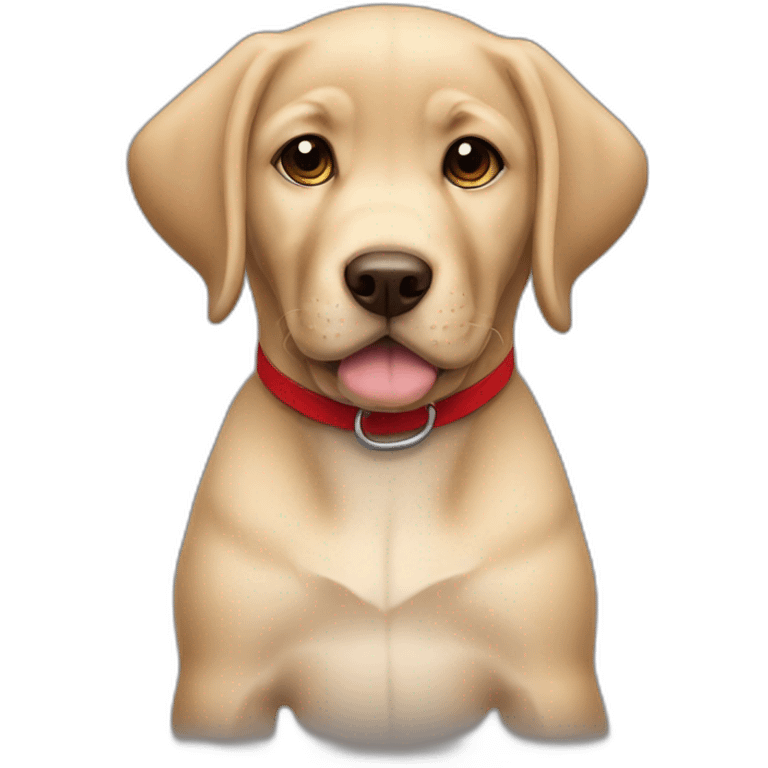 puppy labrador with red collar judging face emoji