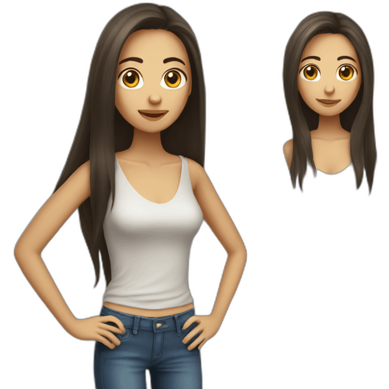 Chilean skinny woman with long hair emoji