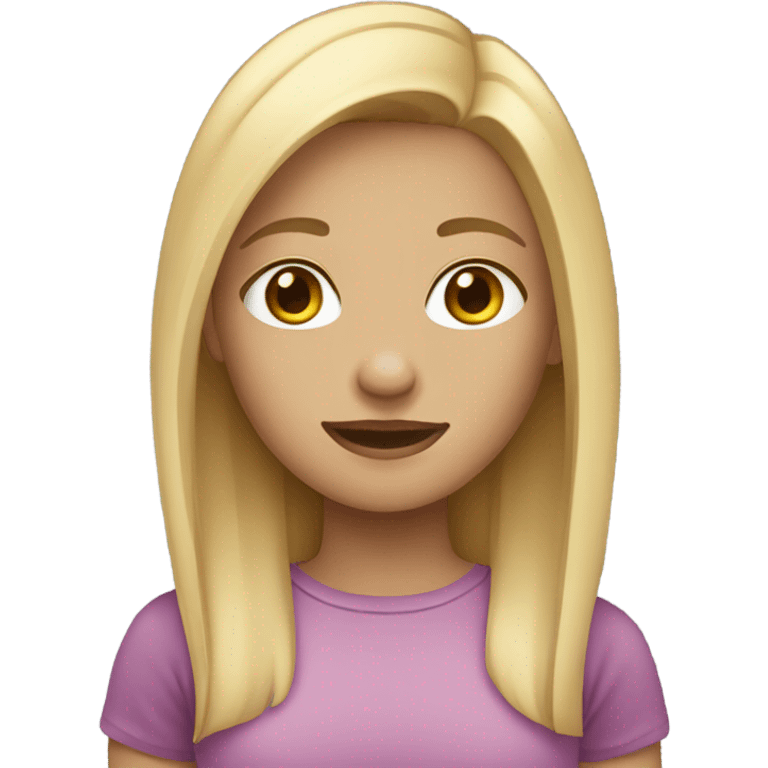 Girl with blonde straight hair  emoji