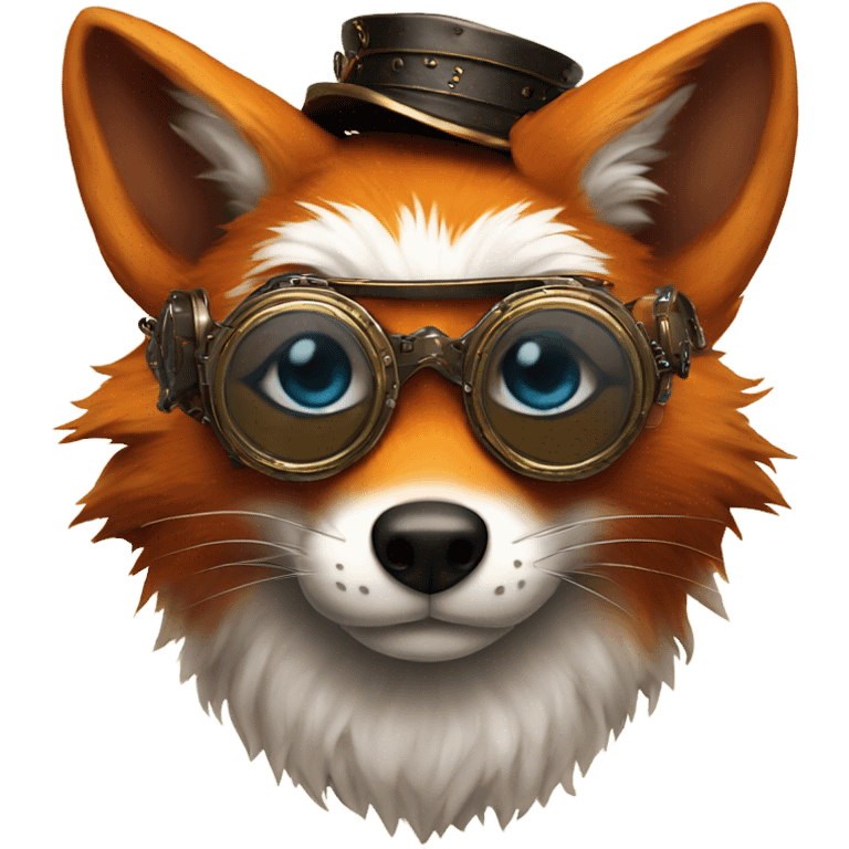 fox with glasses steampunk emoji