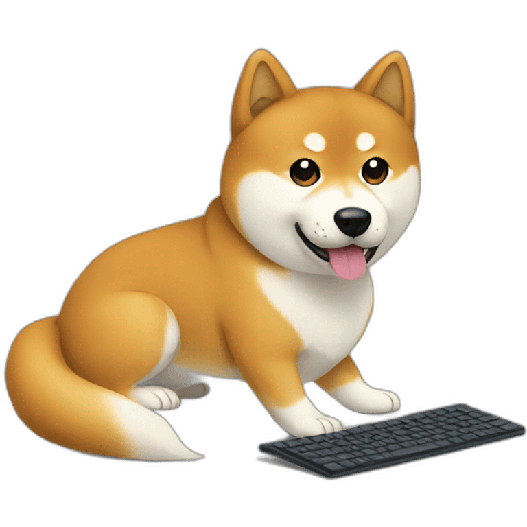 shiba with computer emoji