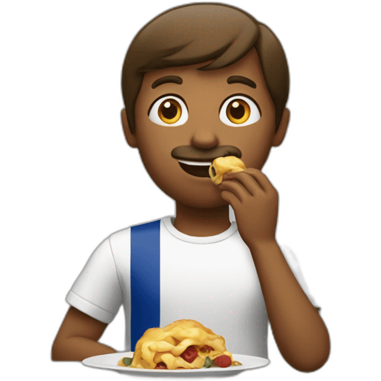 french person, eating emoji