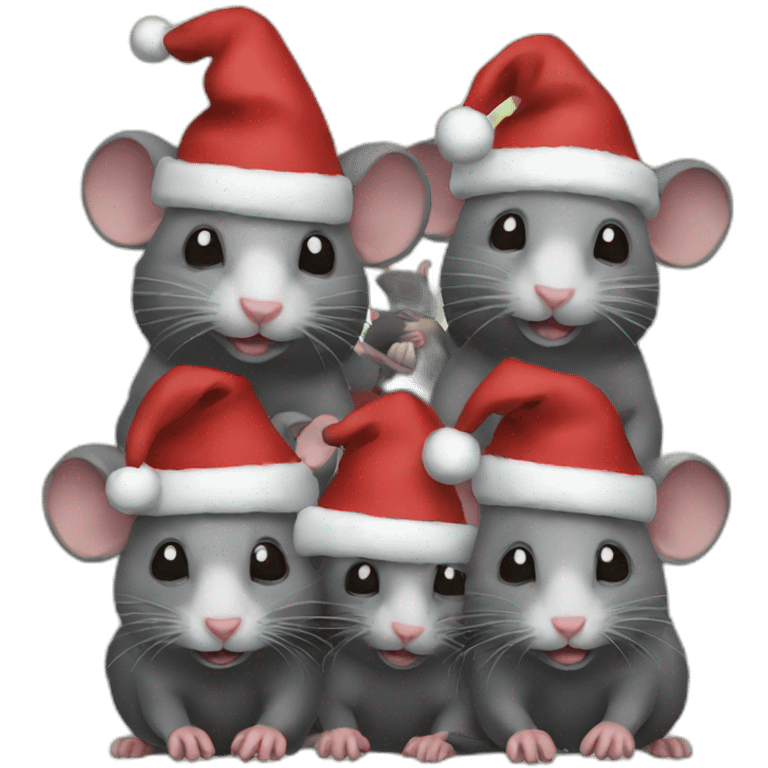 christmas rats group emoji