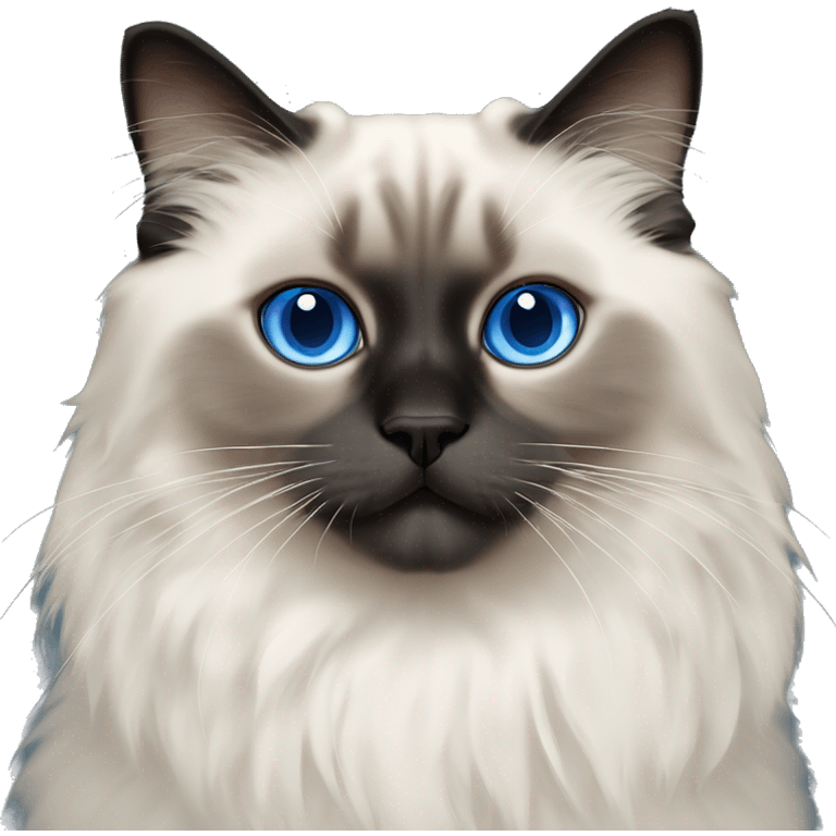 himalayan ragdoll cat with blue eyes and black feet and black tail emoji